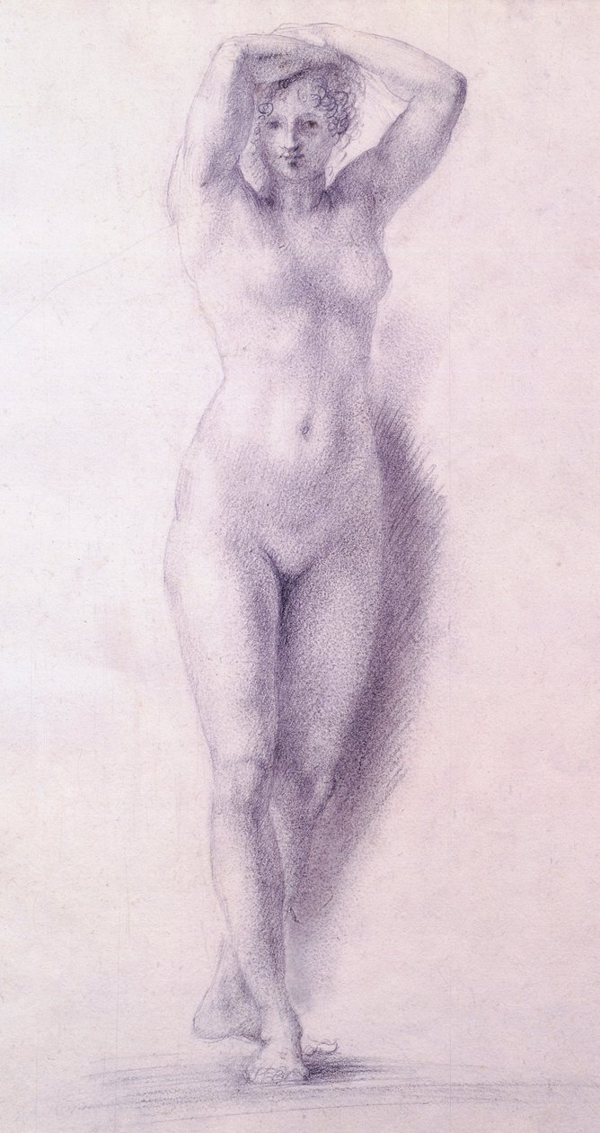 Ženská postava se zdviženýma rukama od Antonia Canova (1757-1822), kresba od Antonio Canova