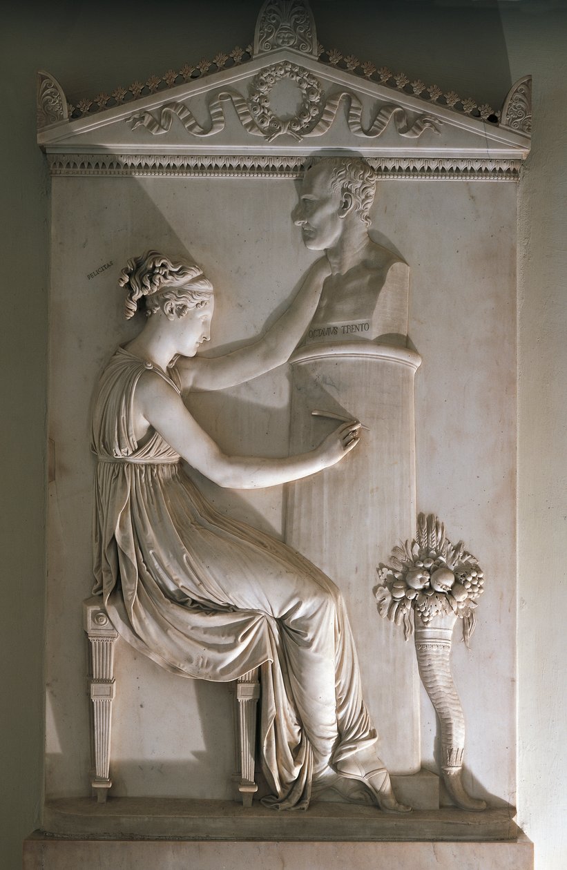 Pohřební stéla Ottavia Trenta od Antonia Canovy (1757-1822), mramor, klášter San Pietro ve Vicenze, Veneto od Antonio Canova
