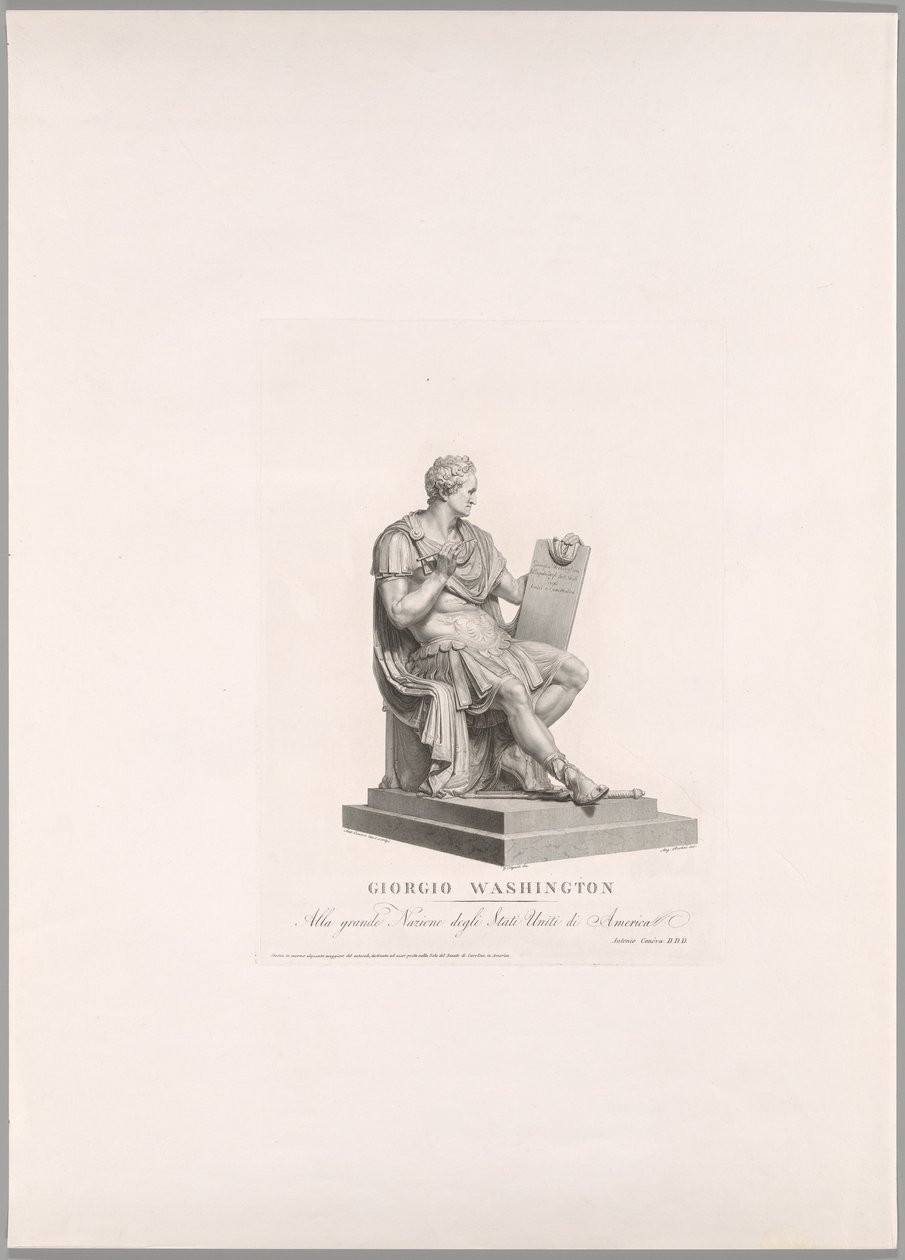 George Washington, pohled zepředu, z díla Canova od Antonio Canova