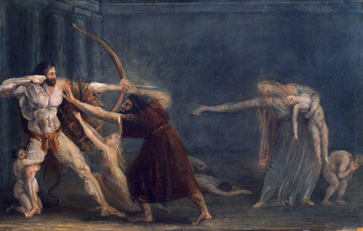 Herkules střílí šípy na své děti od Antonia Canova (1757-1822) od Antonio Canova