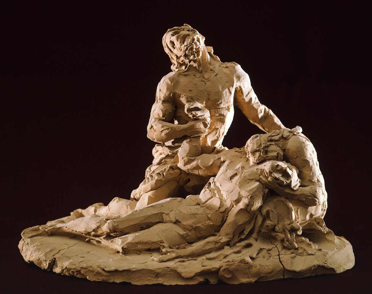 Oplakávání Krista od Antonia Canovy (1757-1822), model z hlíny, detail od Antonio Canova