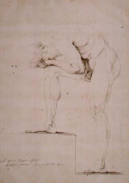 Mužský akt pláče (tužka na papíře) od Antonio Canova