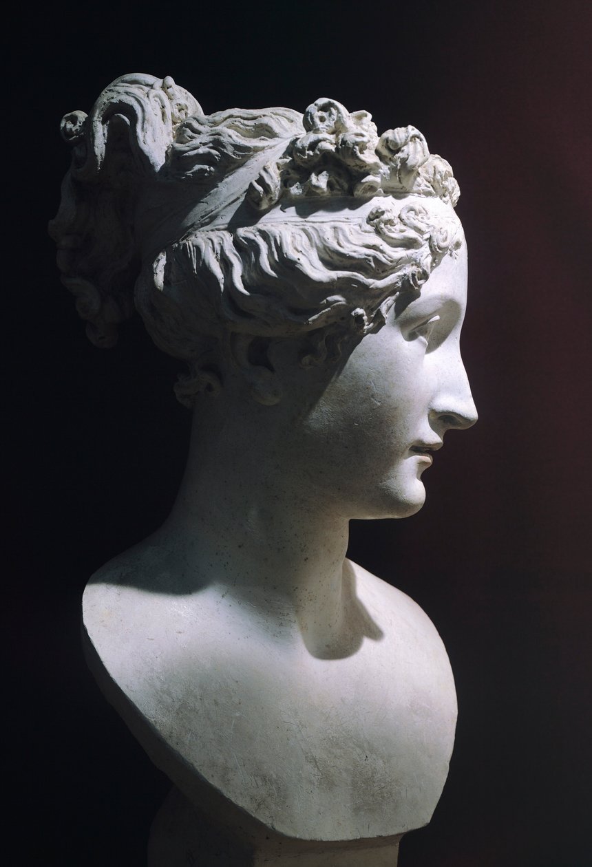 Paolina Borghese jako Venus Victrix, Antonio Canova (1757-1822), bílý mramor od Antonio Canova