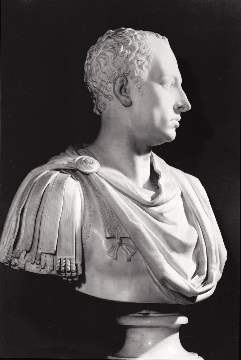 Portrétní busta Františka I. (1708-65), císaře Svaté říše římské (mramor) od Antonio Canova