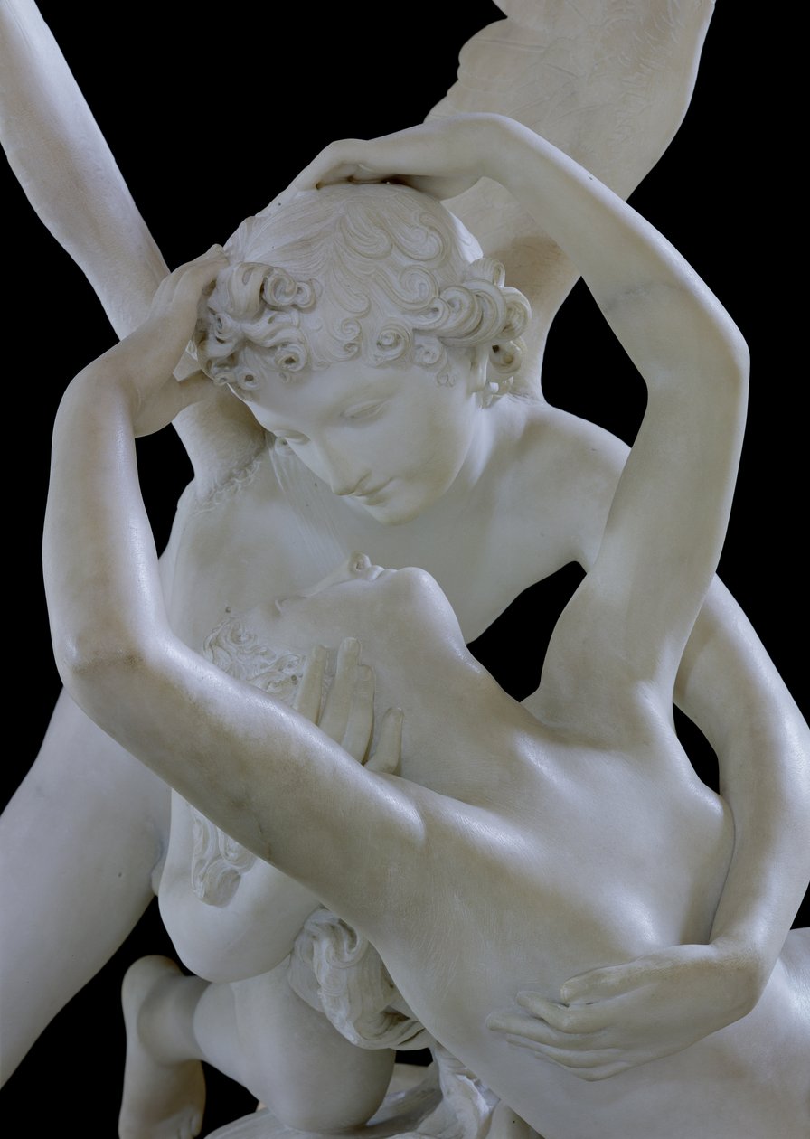 Psyché oživená polibkem Amora detail mramoru 123192 od Antonio Canova