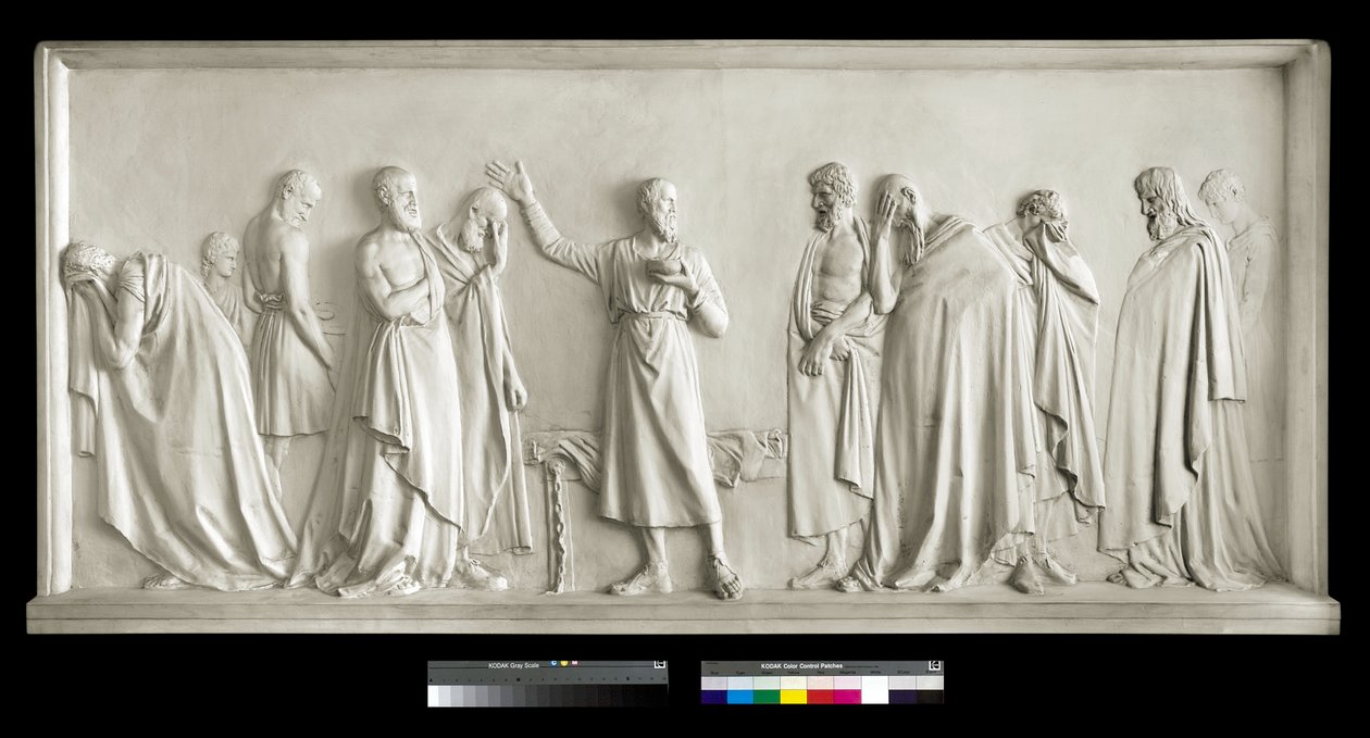 Sokrates pije pohár jedlovce, 1787-90 (sádra) od Antonio Canova