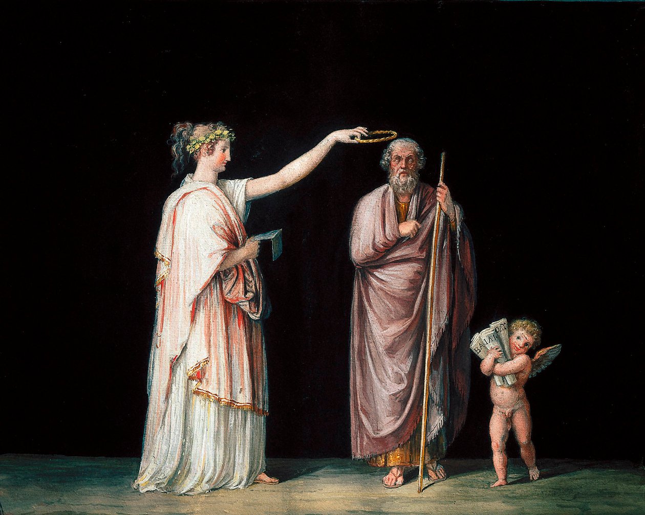 Múza Calliope a Homer. Tempera od Antonia Canovy (1757-1822), cca 1798. od Antonio Canova
