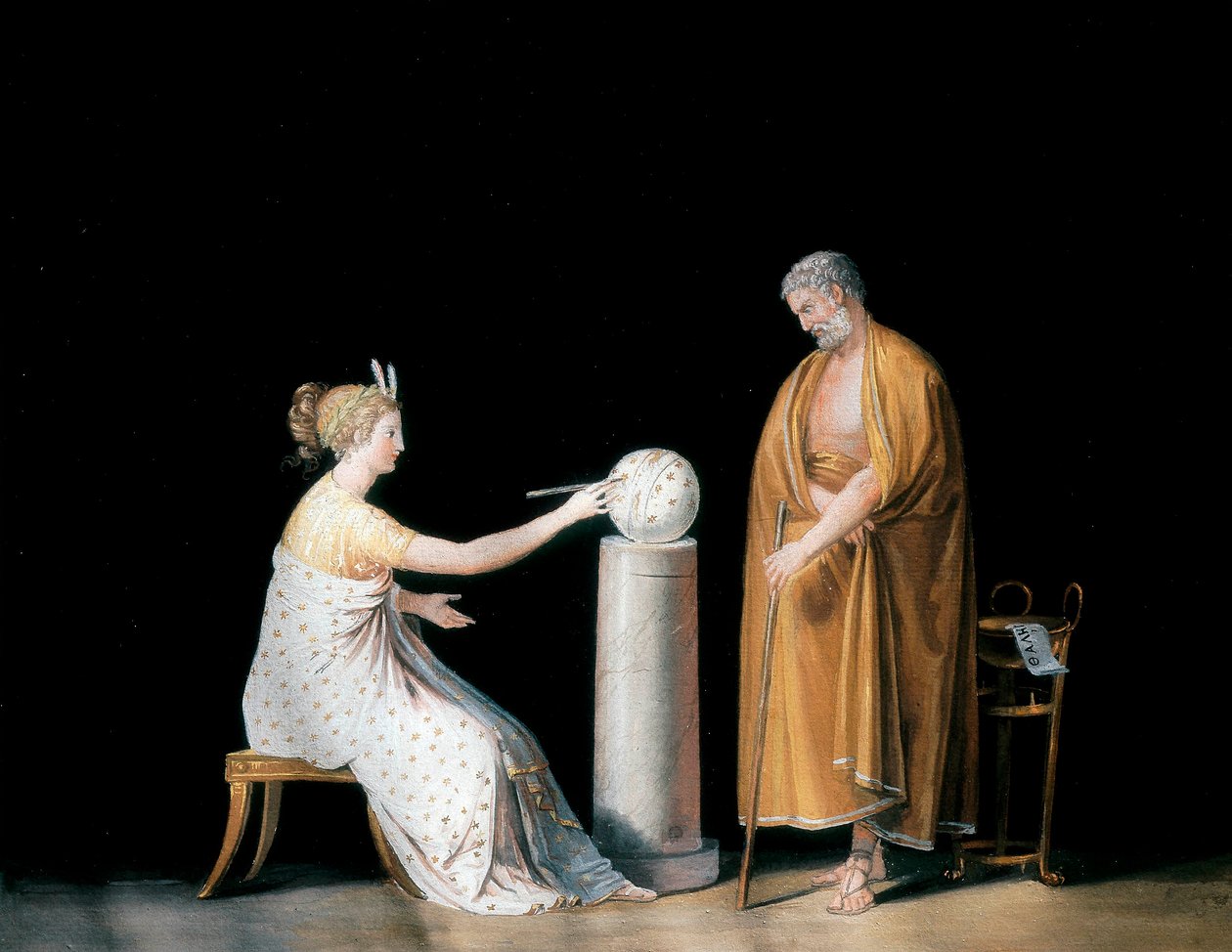 Múza Urania a Thales. Tempera od Antonia Canova (1757-1822), cca 1798. od Antonio Canova