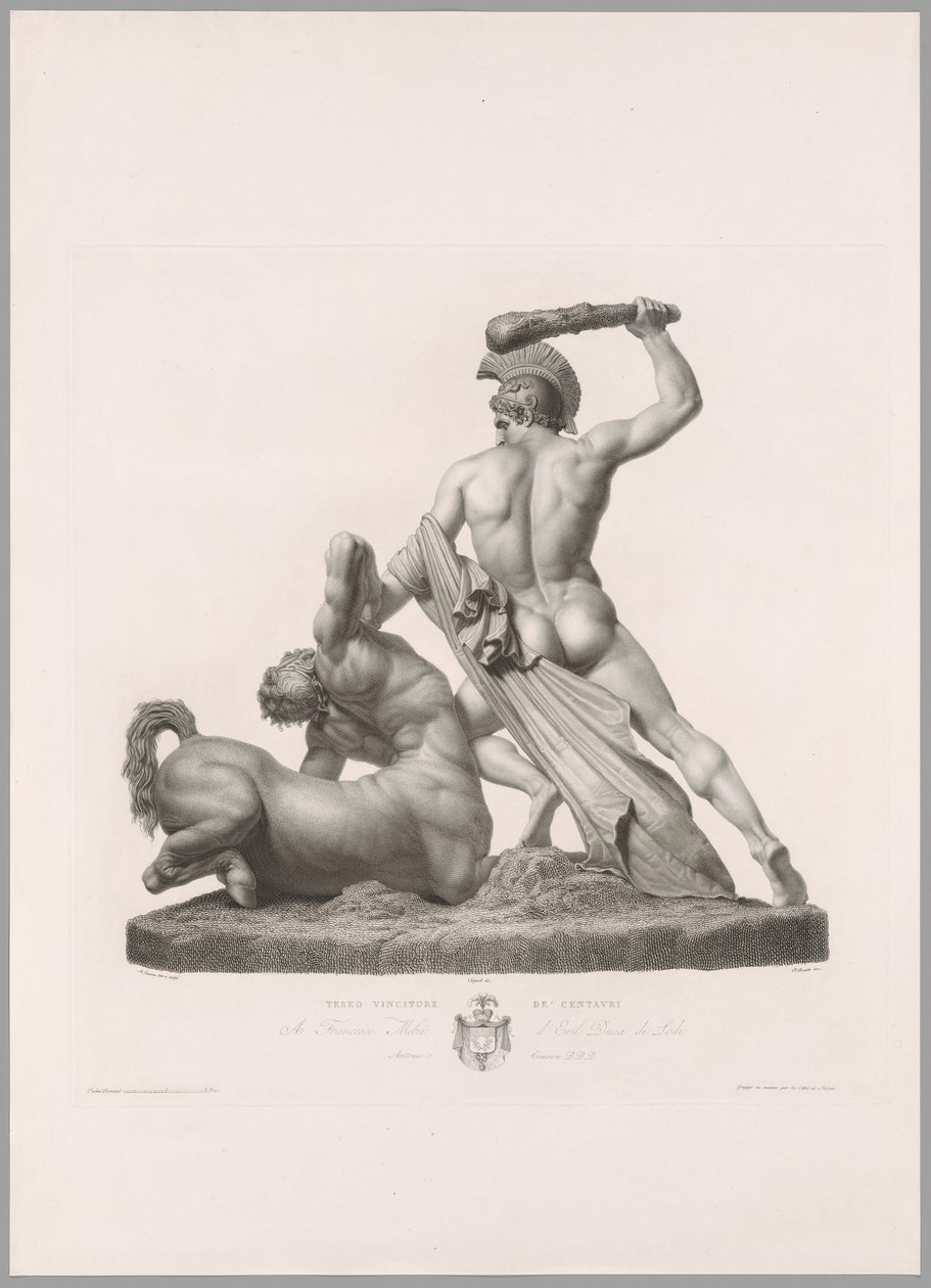 Theseus a kentaur, pohled zezadu, z Canova díla od Antonio Canova