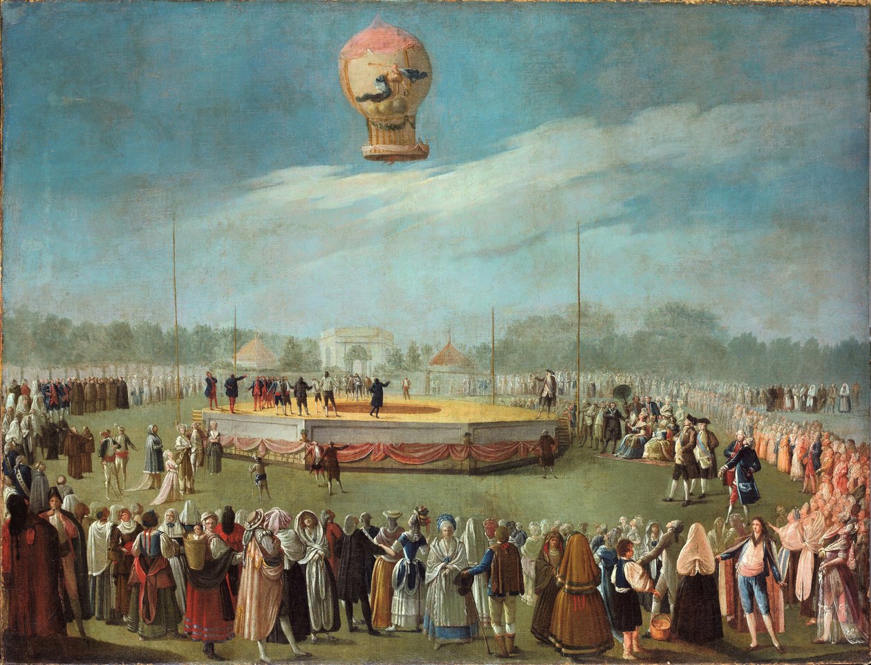 Výstup balónu za přítomnosti dvora Karla IV., ca. 1783 od Antonio Carnicero