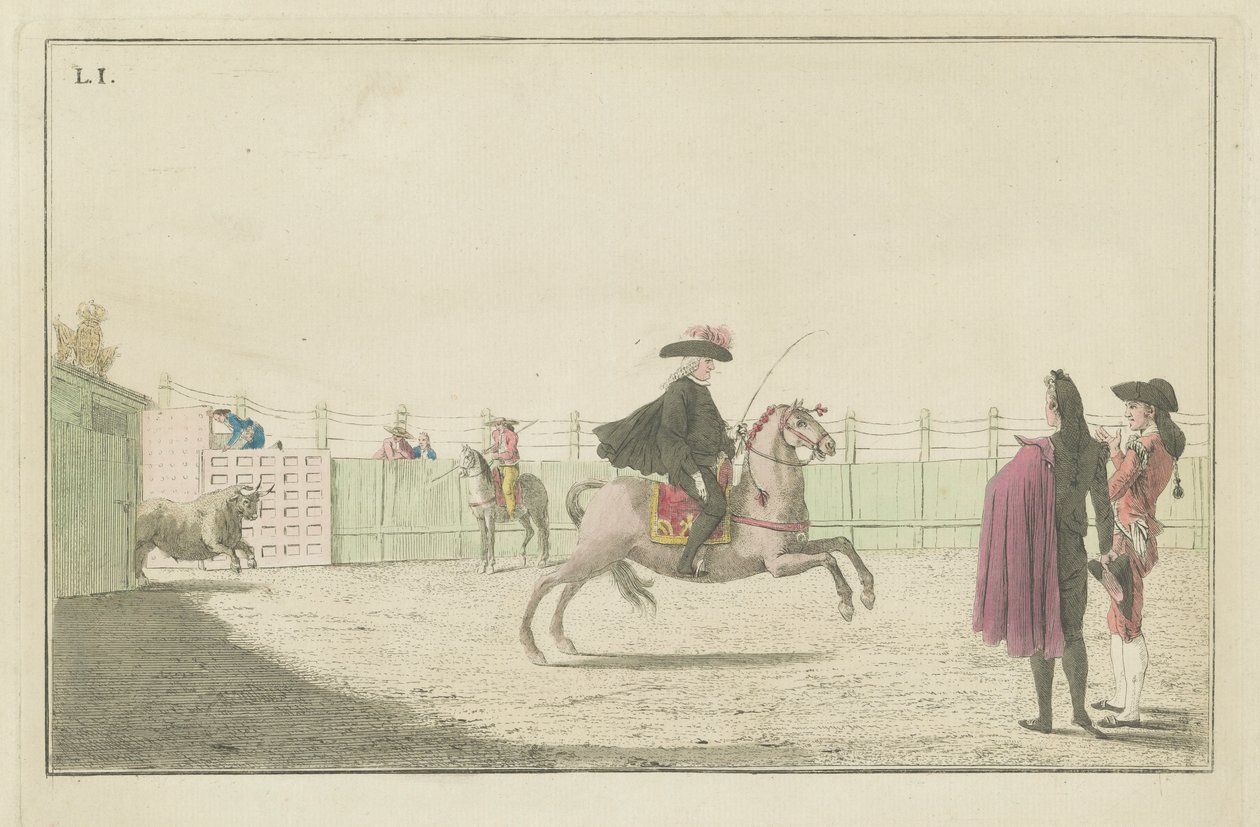 Plate I, ze série Collection of the Main Actions in a Bullfight od Antonio Carnicero