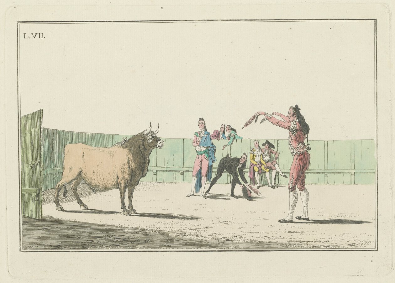 Plate VII, ze série Collection of the Main Actions in a Bullfight od Antonio Carnicero