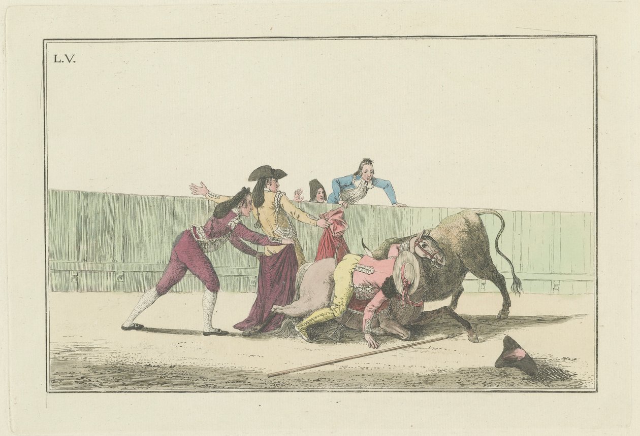 Talíř V, ze série Collection of the Main Actions in a Bullfight od Antonio Carnicero