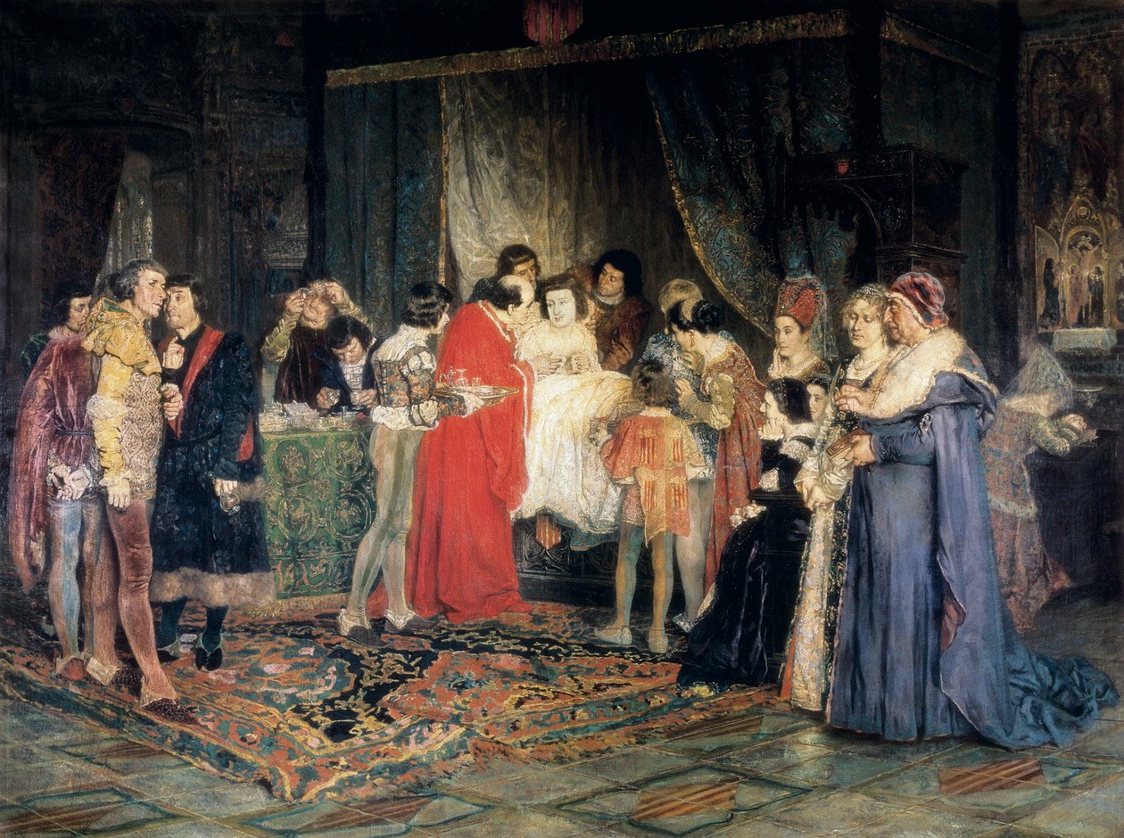Smrt Ferdinanda I., obraz Antoni Casanova i Estorach od Antonio Casanova y Estorach