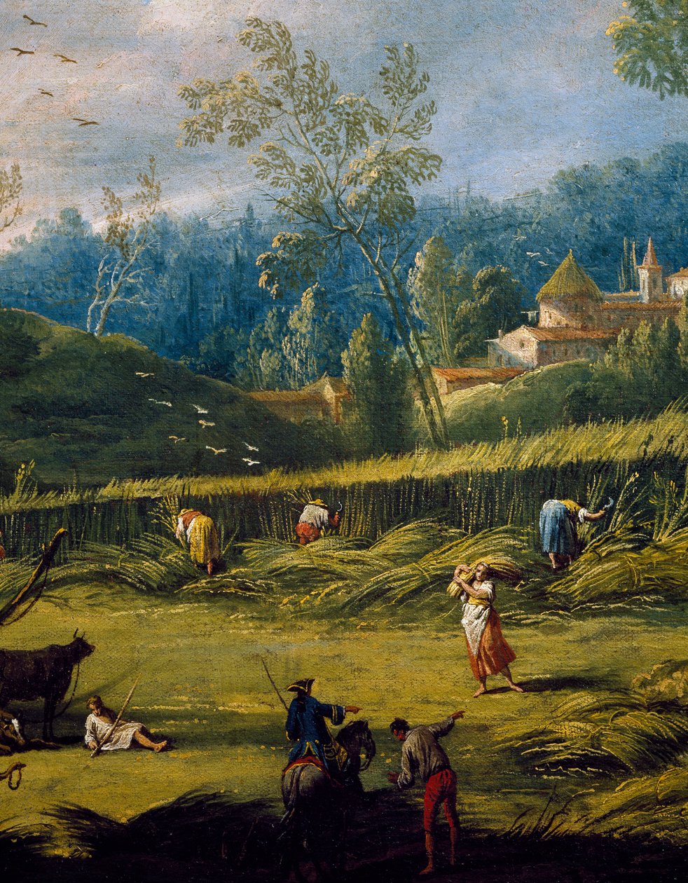 Sklizeň, detail z léta, od Antonia Dizianiho (1737-1797), malba. od Antonio Diziani
