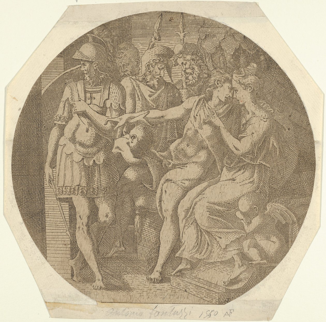 Muž se loučí se ženou, 1540-45. od Antonio Fantuzzi