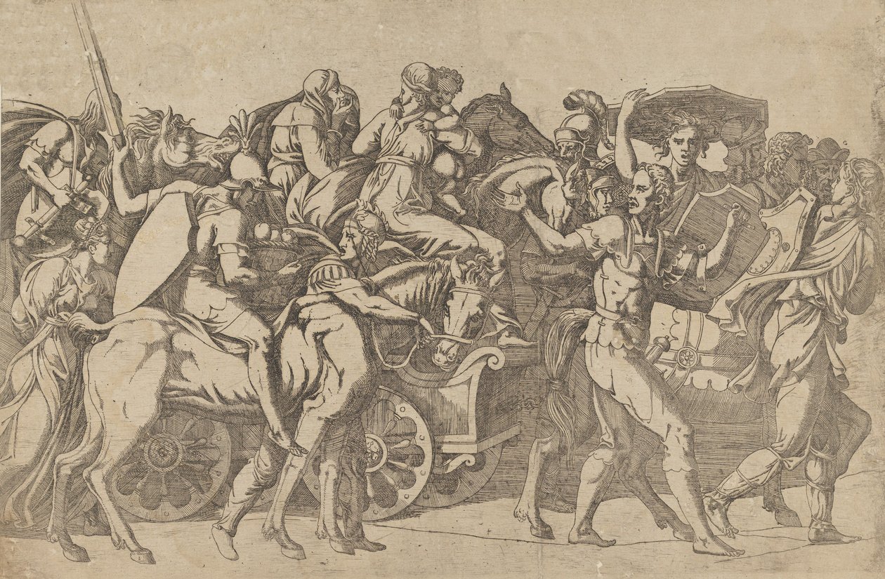 Římská armáda na pochodu – konvoj vojsk, 1540-45. od Antonio Fantuzzi