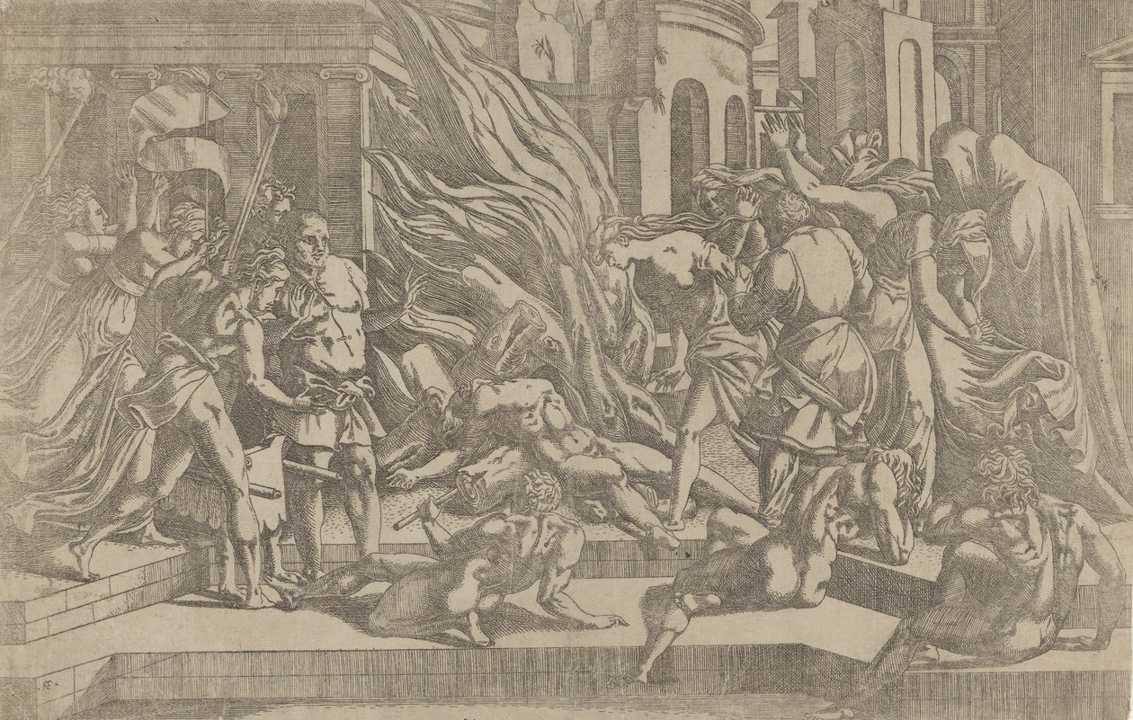 Spálení mrtvoly, 1540-45. od Antonio Fantuzzi