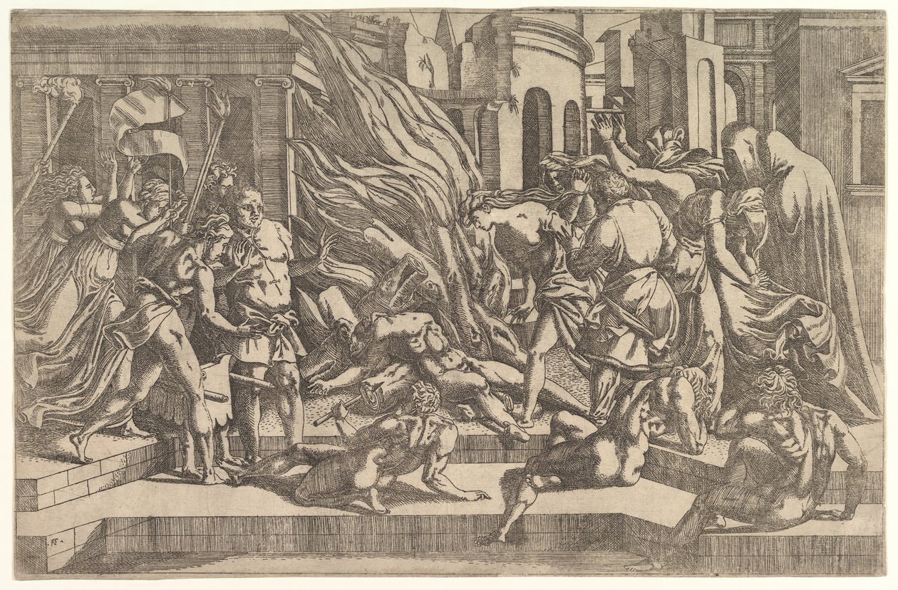 Spálení mrtvoly, ca. 1543. od Antonio Fantuzzi