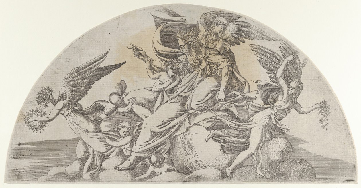 Bůh sedící na světě, 1540-45. od Antonio Fantuzzi