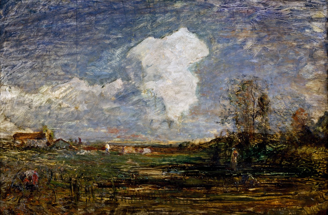 Studie pro The clouds, Antonio Fontanesi (1818-1882), olej na kartonu, 52x75 cm. Itálie od Antonio Fontanesi