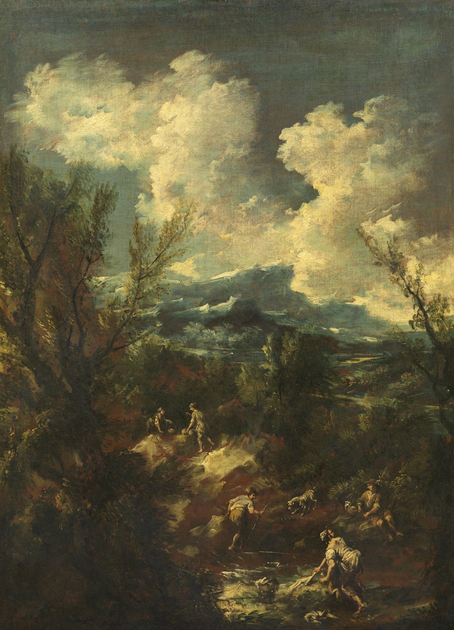 Krajina s pračkami, 1711-35 od Antonio Francesco Peruzzini