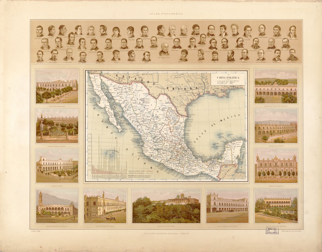 Malířský a historický atlas Spojených států mexických. LOC 2008621671-4 od Antonio García Cubas