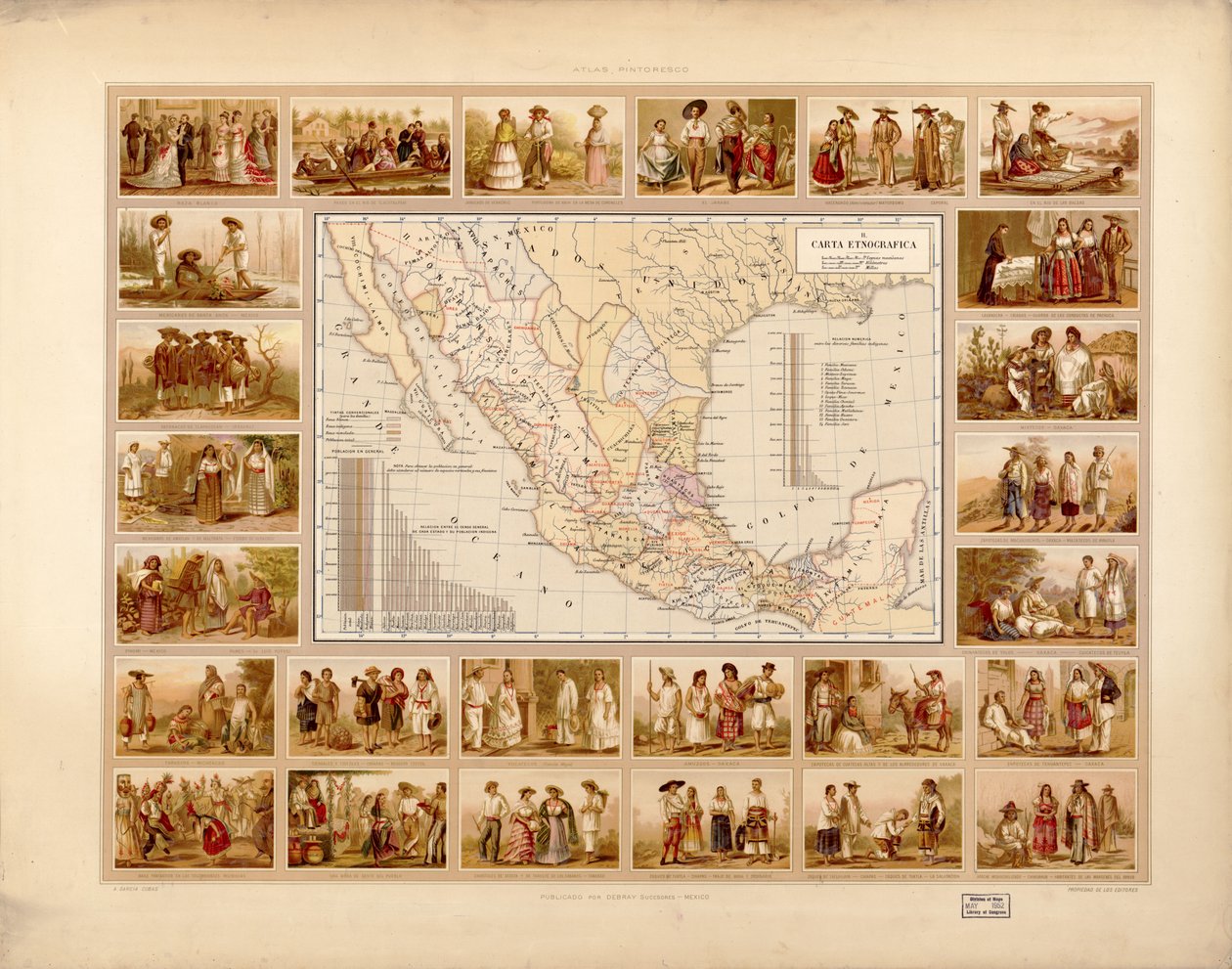 Malířský a historický atlas Spojených států mexických. LOC 2008621671-5 od Antonio García Cubas