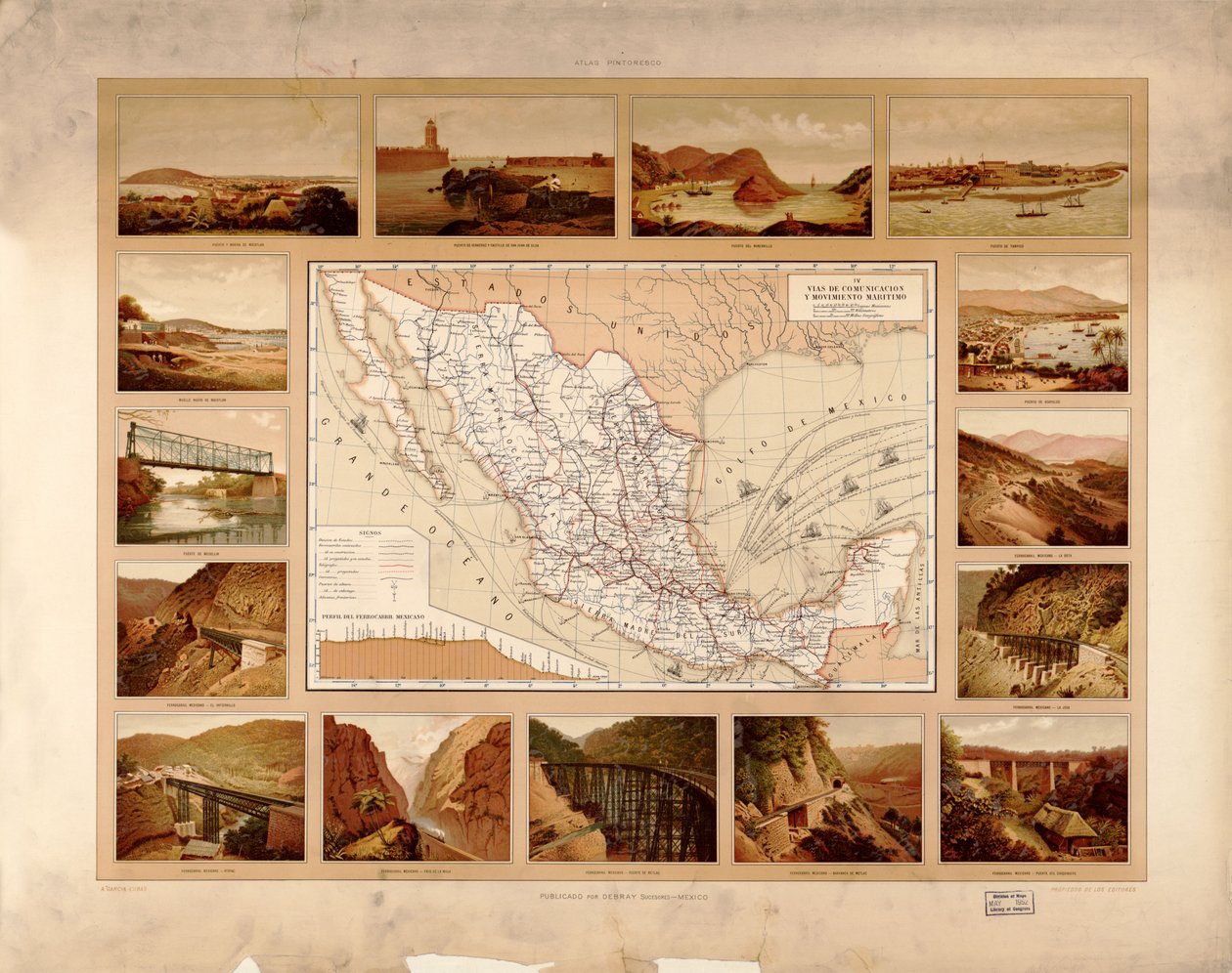 Malířský a historický atlas Spojených států mexických. LOC 2008621671-7 od Antonio García Cubas