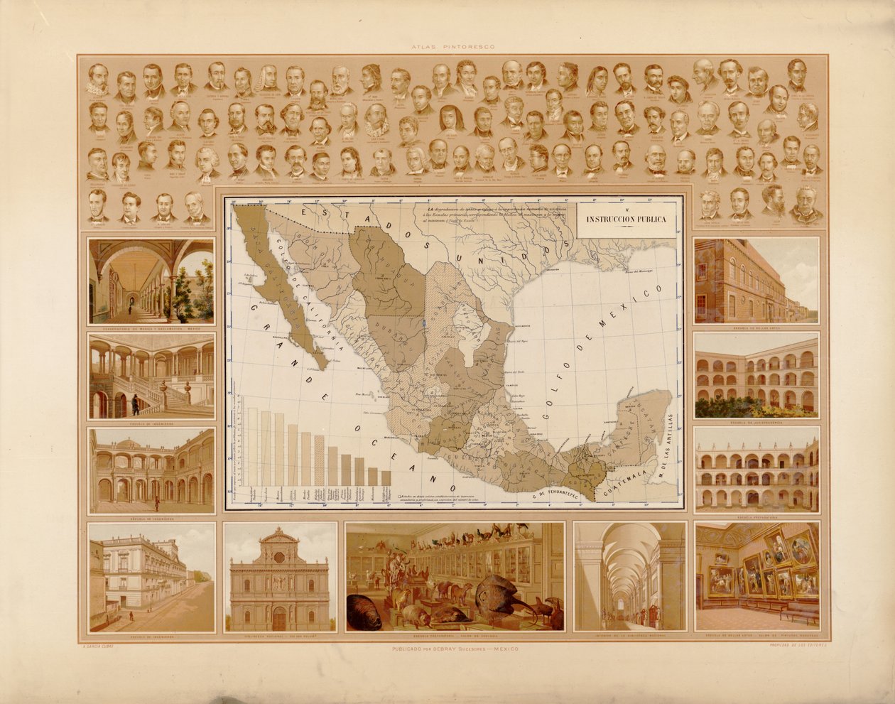 Malířský a historický atlas Spojených států mexických. LOC 2008621671-8 od Antonio García Cubas