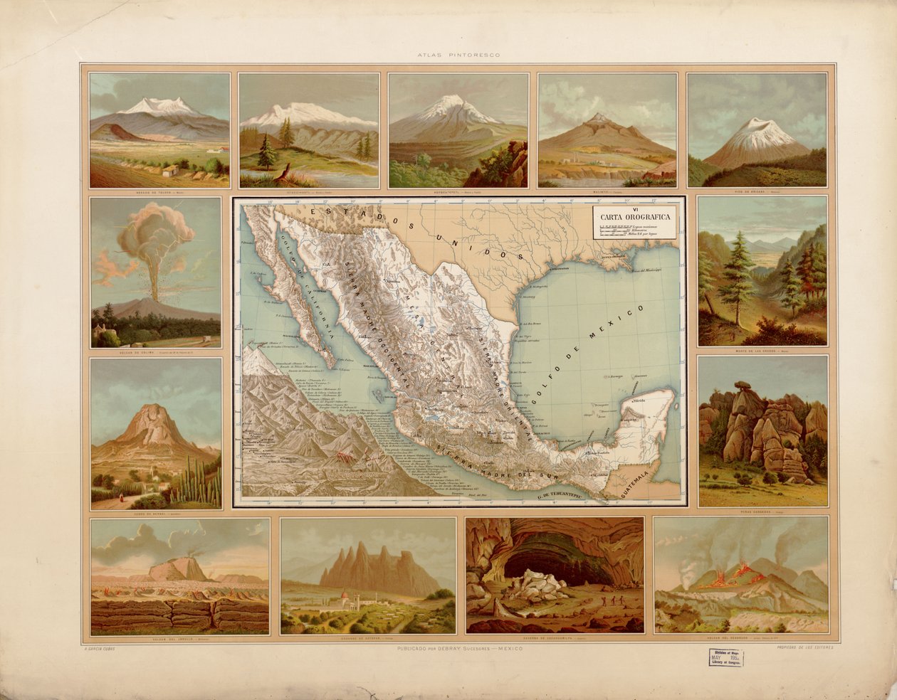 Malířský a historický atlas Spojených států mexických. LOC 2008621671-9 od Antonio García Cubas