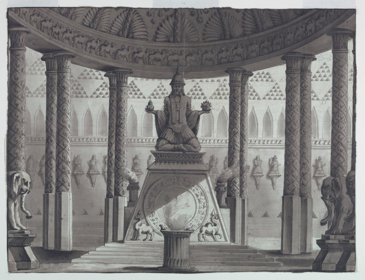Scéna, Orientální Chrám od Antonio Giuseppe Basoli