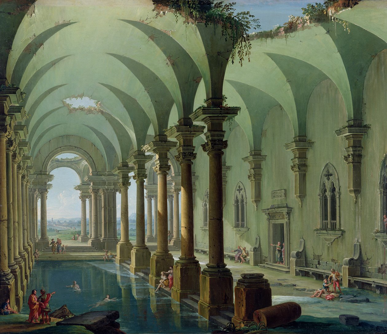 Architektonická fantazie (olej na plátně) od Antonio Joli