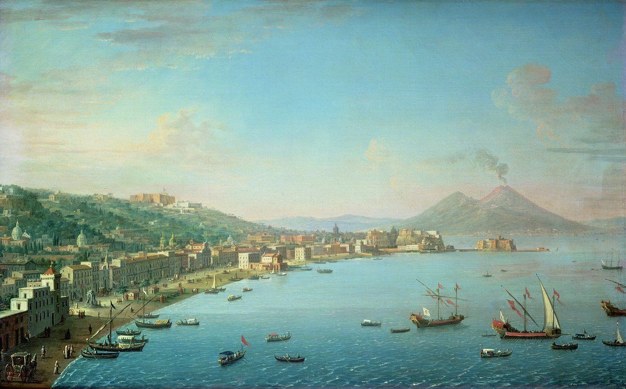 Neapol ze zálivu s Vesuvem v pozadí od Antonio Joli
