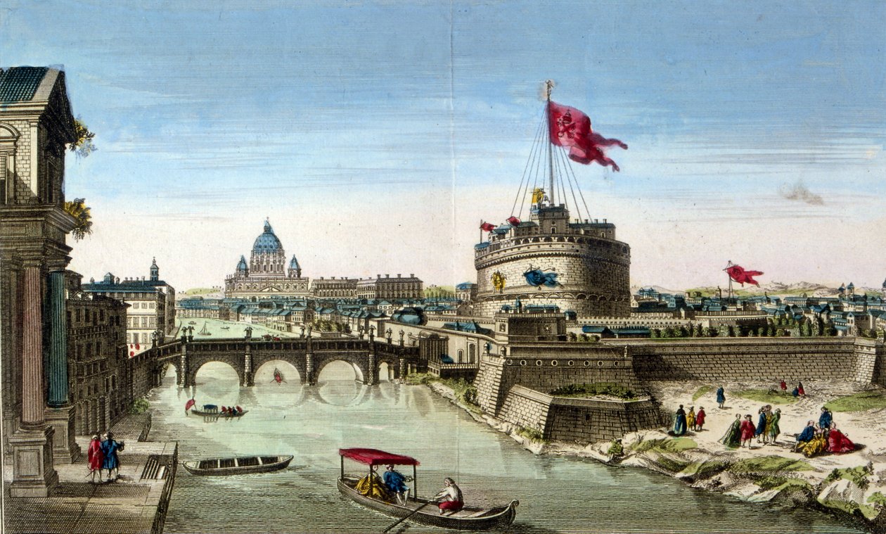 Řím, Pohled na Tiberu s Castel Sant