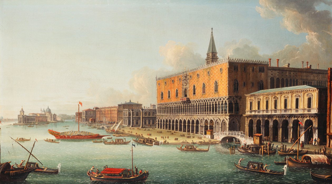 Bacino di San Marco, Benátky, při pohledu na západ, c.1740s od Antonio Joli