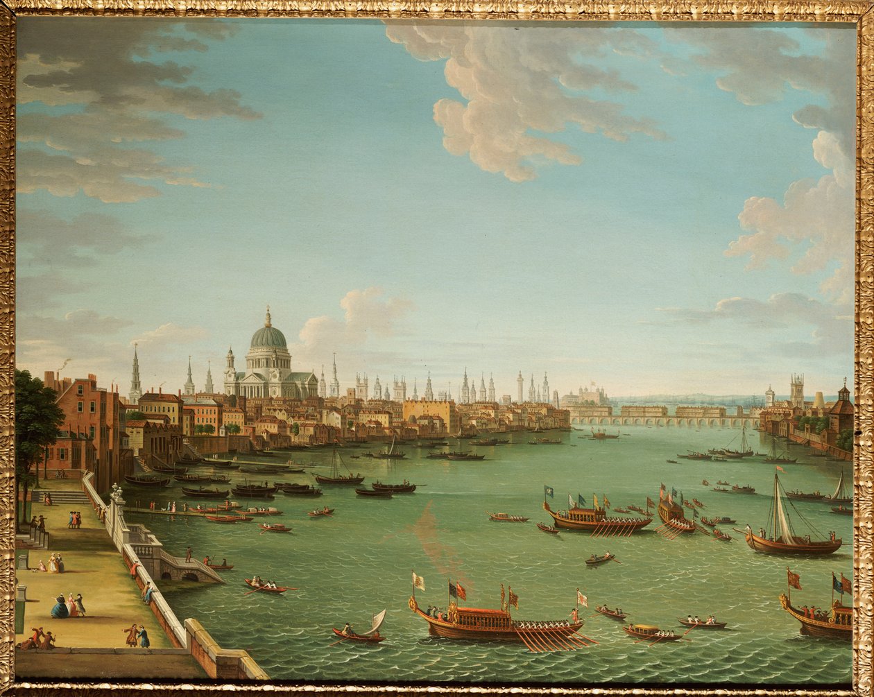Temže z terasy Somerset House, při pohledu na město, c.1745 od Antonio Joli