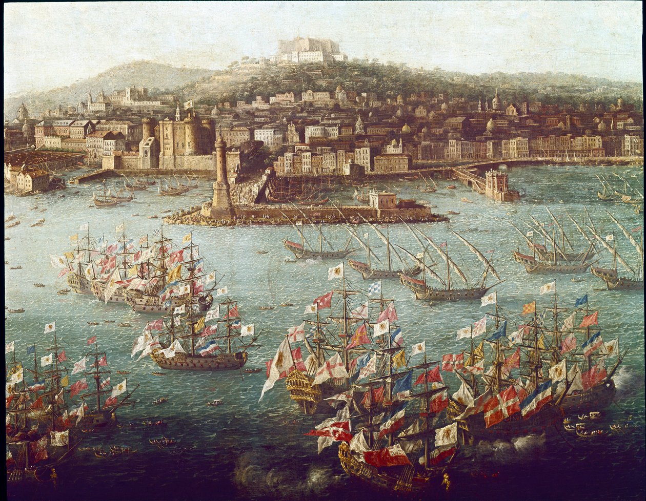 Nalodění Karla III v neapolském přístavu pro Španělsko, 6.10.1759 (malba, cca 1759) od Antonio Joli