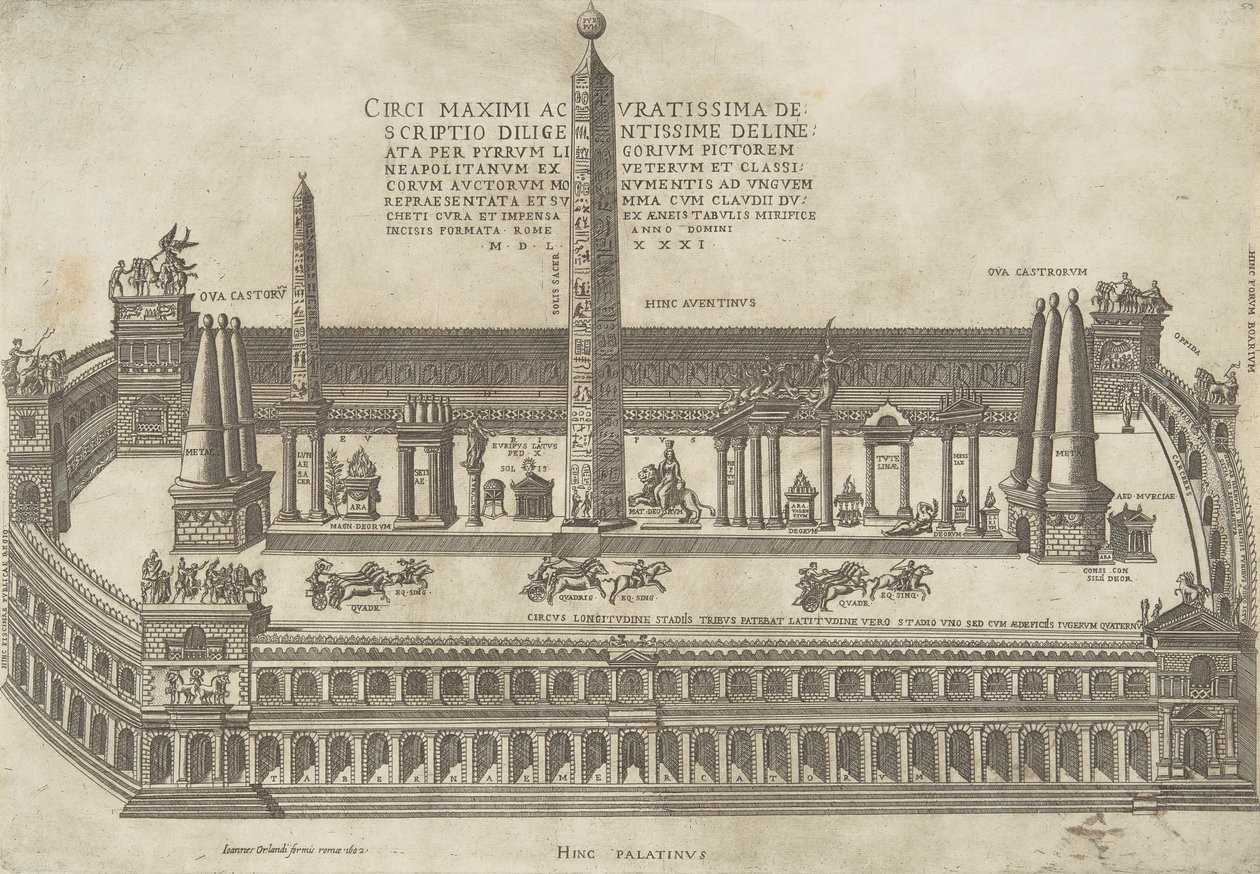Velmi přesný popis Circus Maximus od Antonio Lafreri