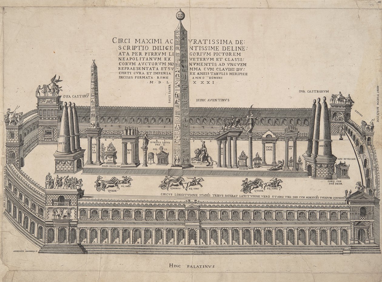 Velmi přesný popis Circus Maximus od Antonio Lafreri