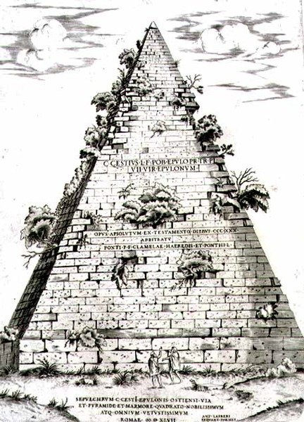Pyramida Caia Cestia postavená kolem roku 12 př.nl, Řím od Antonio Lafreri