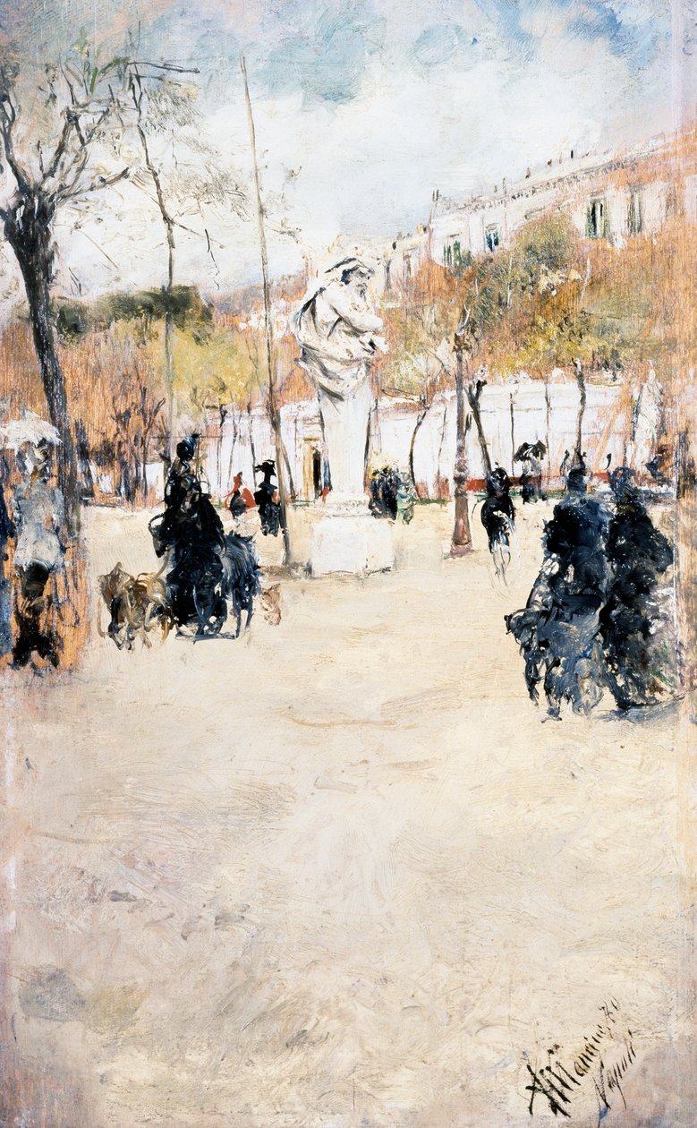 Zahrady Villa Reale v Neapoli od Antonio Mancini