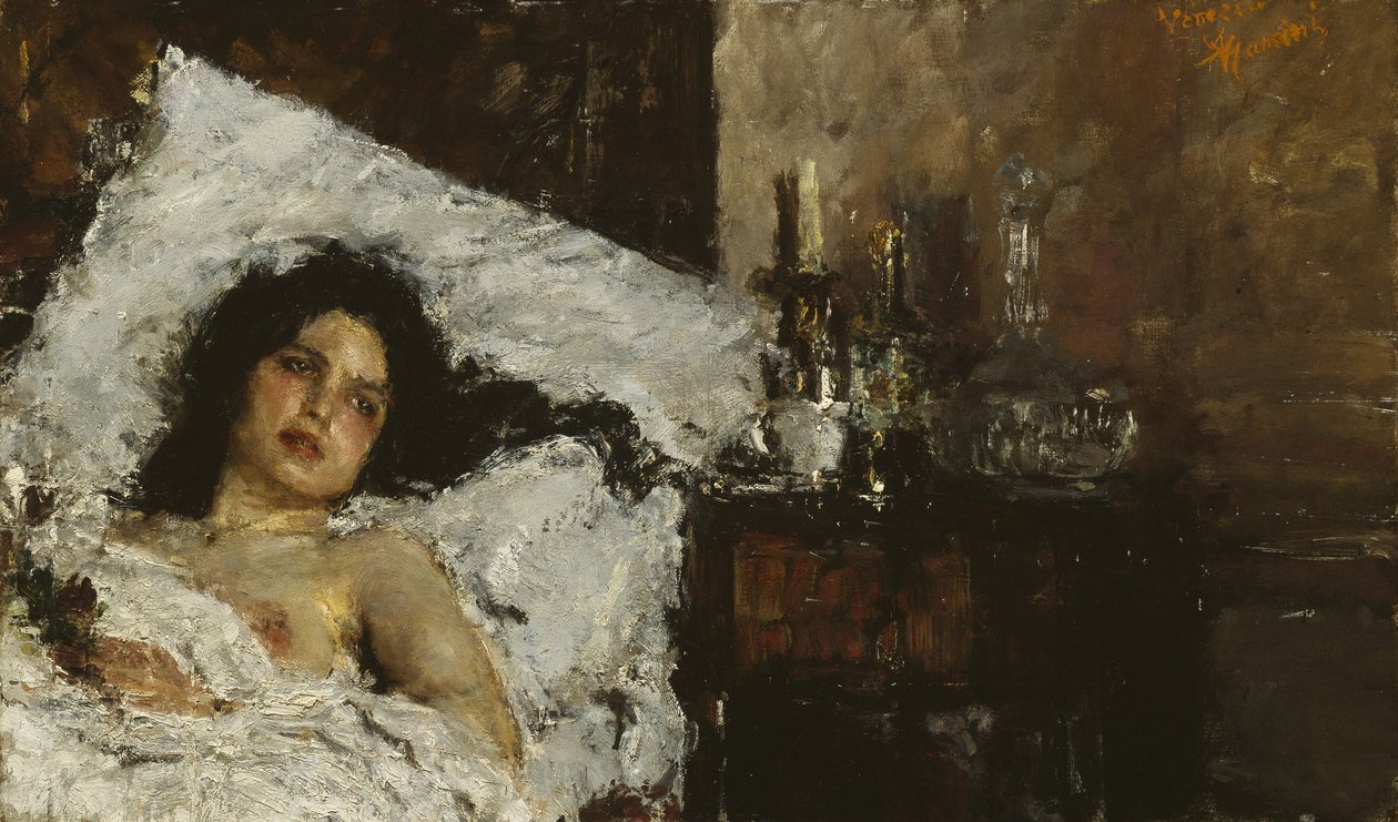 Odpočinek, kolem roku 1887 od Antonio Mancini