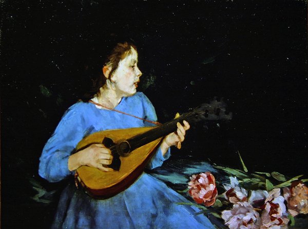 Hráč na mandolínu (olej na plátně) od Antonio Mancini