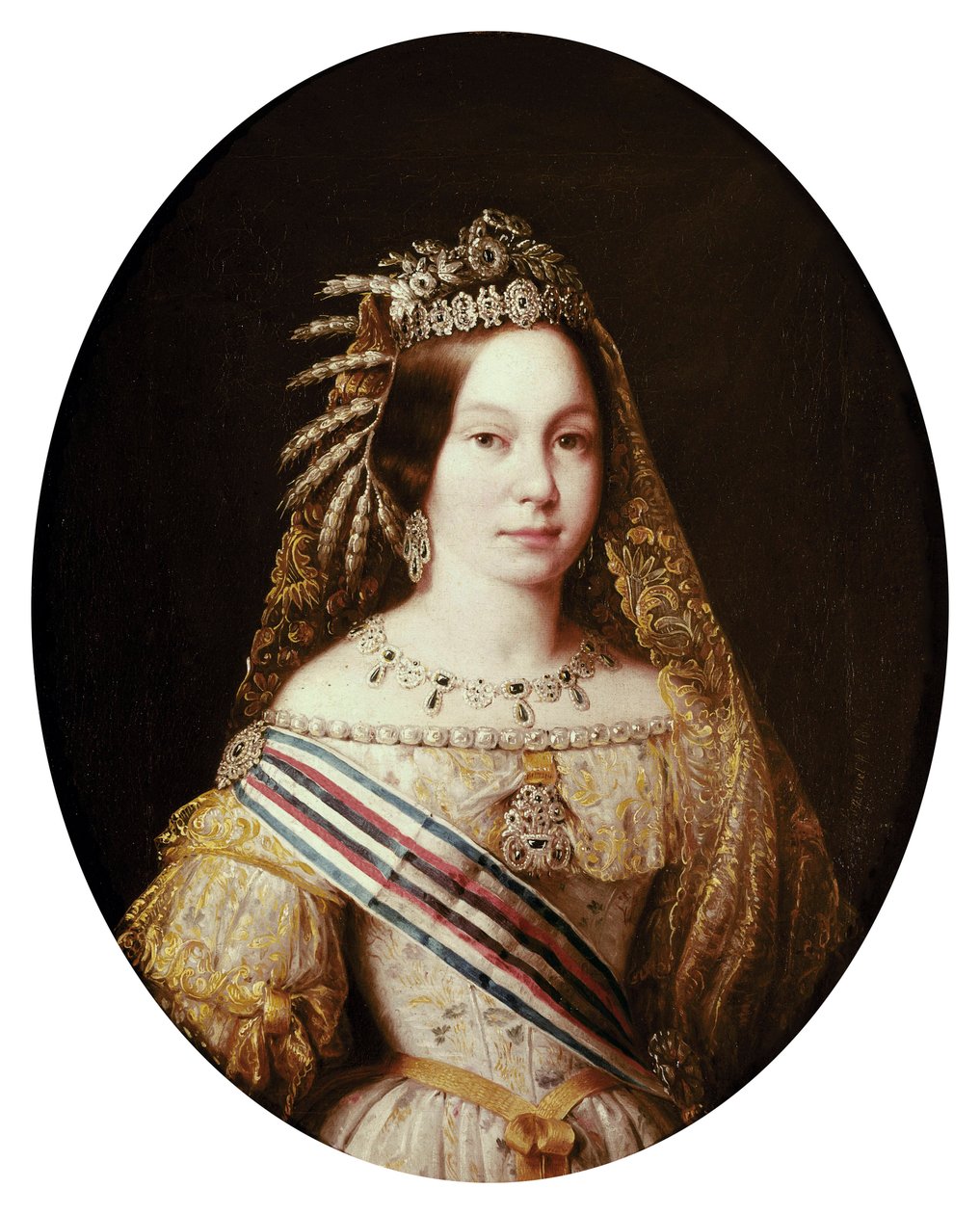 Portrét španělské královny Isabely II od Antonio María Esquivel y Suárez de Urbina