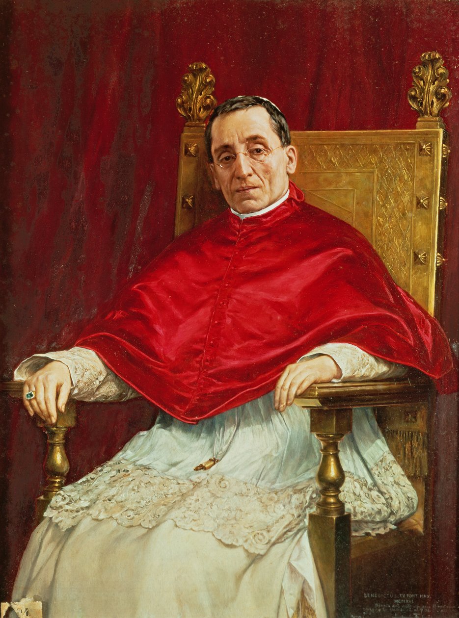 Portrét papeže Benedikta XV od Antonio Maria Fabres y Costa