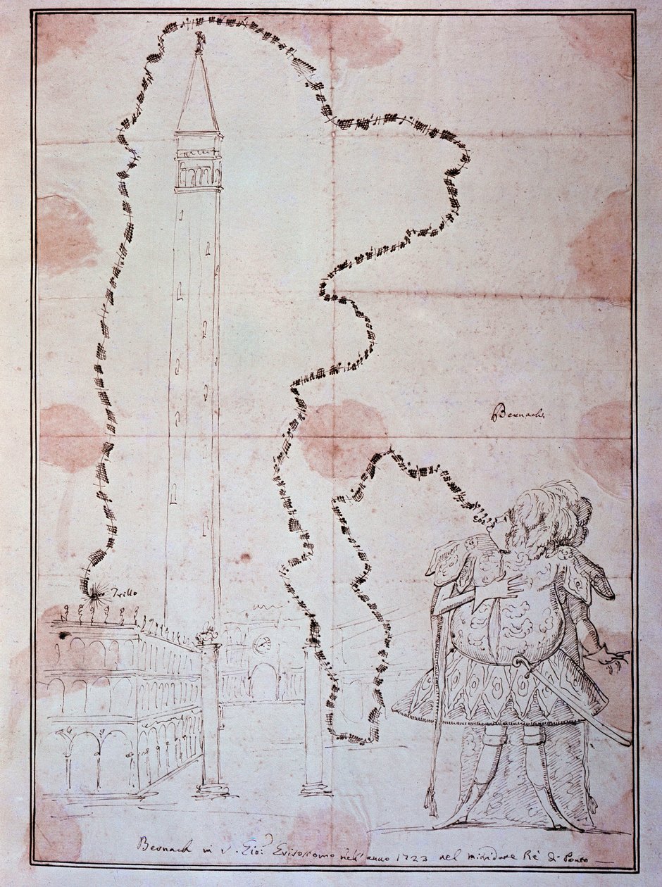 Portrét Antonia Bernacchiho, italského kastráta (Cartoon od Antonio Maria Zanetti
