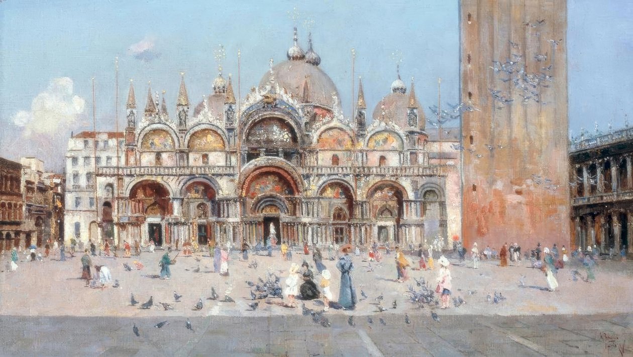 Piazza San Marco ve Venedigu od Antonio Maria de Reyna Manescau