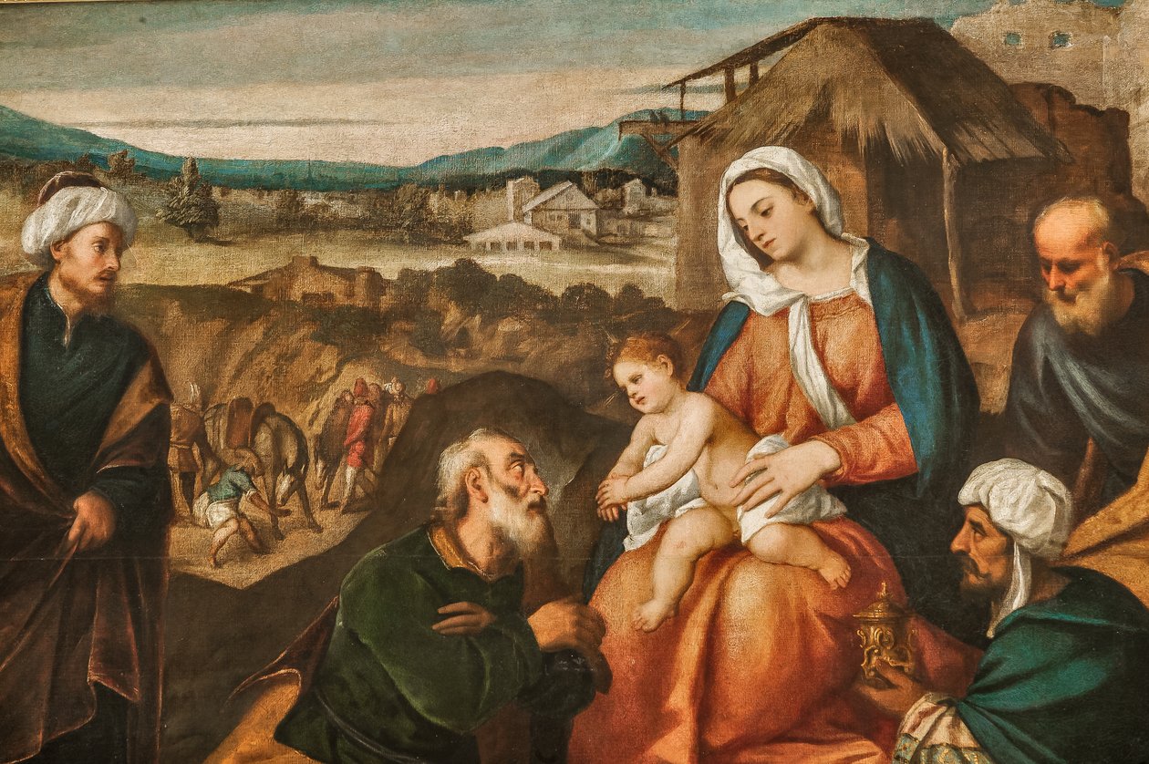 Klanění tří králů, detail 2384624 (olej na plátně) od Antonio Palma
