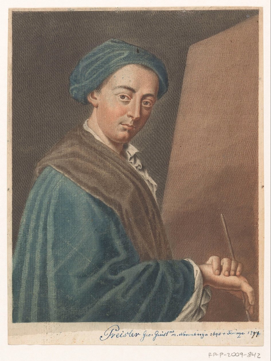 Portrét umělce Johanna Justina Preisslera Portréty umělců (název série) od Antonio Pazzi